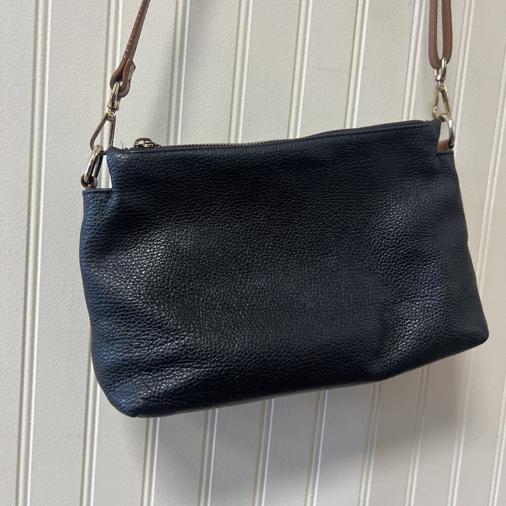 Valentina Black Small Leather Crossbody Handbag Made In Italy